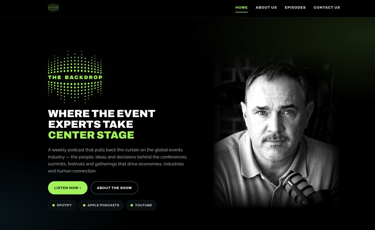 Screenshot of the The Backdrop website